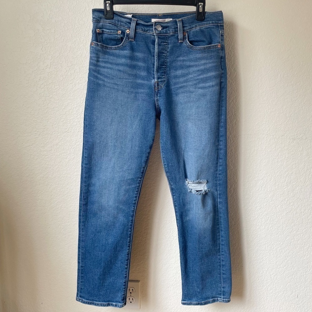 Levi's Wedgie Straight Distressed Button Fly Jeans